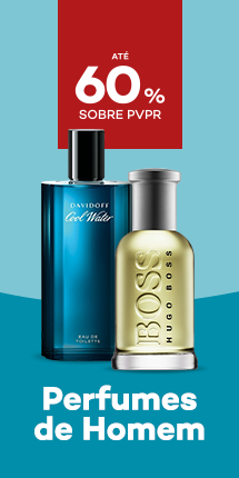 Perfumes para Homem com destaque promocional de at&eacute; 60% sobre pre&ccedil;o de Venda ao P&uacute;blico Recomendado